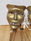 Vintage Solid Brass Comedy Tragedy Theater Drama Mask Decorative Wall Hanging 5 