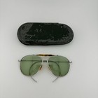 Vintage Wwii Bausch   Lomb Military An6531 Sunglasses Aviator W Metal Case Usa