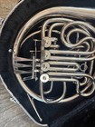 Silver Double French Horn With Case And Mouthpiece