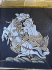 Antique Ramakien Thai Silk Painting Rama And Hanuman Framed 21x18 5   
