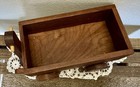 Vintage Wooden Pull Wagon Cart Toy W  Handle  4-wheel Brown Wood