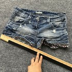 Hot Options Shorts Womens Size 8 Distressed Floral Trim Low Rise Denim Casual