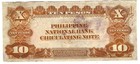 1937 Philippines National Bank Note 10 Peso