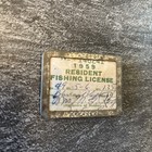 1959 Arkansas Fish   Game Resident Fishing Hunting License Pinback Loc G