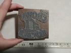 Vintage Letterpress Printing Block The Crown Royale Restaurant  Advertising