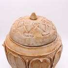 China 618-907 Ad Tang Dynasty Earthenware Offering Vessel With 8 Lotus Petals 