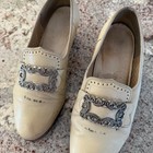 Norwegian Lady White Bunad Shoes Stamped Size 6 5  From Norway  damaged  On Top