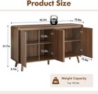 Mid Century Modern Buffet Cabinet With Storage 55 Inch Sideboard Credenza