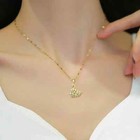 Gold Chain Crystal Swan Pendant Necklace - Beautiful  Sparkle  Great Gift