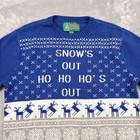 Ugly Christmas Sweater Mens Large Reindeer Graphic Pullover Holiday Party Funny