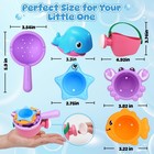 Baby Mold Free Bath Toys For Kids Ages 1-3  6 Pcs Toddler 6 Pack  Blue-6 Pack