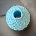 Antique Original Blue Milk Glass Raised Quilt Lightning Rod Ball Ground Collars
