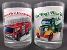 Hess Glasses Rocks Set Of 2 Classic Truck Series 1996 Fire Truck   First Truck