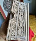 Antique Vintage Rare Cigarette Wooden Hand Carved Box Floral Beautiful Hand Made