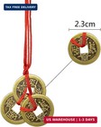 3pcs Chinese Feng Shui Coins Lucky Wealth Fortune Hanging Decor Red String