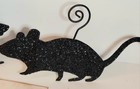 New Set 2 Bethany Lowe Mice Rat Place Card Name Holders Glittered Tin Halloween