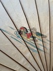 Vintage Japanese Parasol Hand Painted Flowers Ducks Bamboo Umbrella Parasol