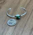 Navajo Handmade Sterling Silver Sonoran Gold Turquoise Stacker Cuff Bracelet