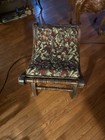 Victorian X Frame Carved Window Stool Seat