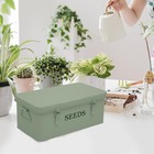 Seed Storage Box Metal Container Organizer  4-compartment Garden Seed Box Wit   