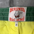Vintage Birdwell Beach Britches Board Shorts Women s 26 Yellow Green Drawstring