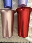 Vintage Anodized Aluminum Tumblers Cups Mcm Retro Lot Of 4 Rainbow Atomic