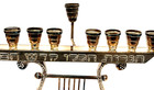 Vintage Silver Hebrew Jewish Hanukkah Menorah Judaica Jerusalem Israel Judaism