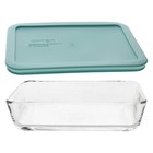 Pyrex 7210 3-cup Glass Dish And 7210-pc Jade Dust Green Lid  4-pack 