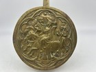 Antique Figural English Brass Bed Warmer Chestnut Roaster  Corfe Castle Handle