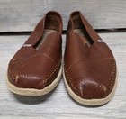 Authentic Toms Classic  Rope Cognac Full Grain Leather Slipper  Us Size 9 5 P1