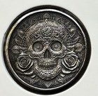 Sugar Skull W  Roses Hobo Nickel With Engraved Signature And Date