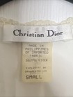    vintage Christian Dior Lingerie Small Ivory Satin Lace Button Robe Peignoir   