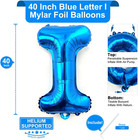 40 Inch Large Blue Letter I Balloons Big Size Jumbo Mylar Foil Helium Balloon Fo