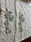 2 Gorgeous Vintage Embroidered Blue Green Etc Floral Pillowcase