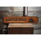 Haunted House Entrance Rustic Distressed Sign  Personalized Wood Sign