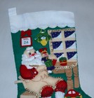 Finished Bucilla Felt Applique    83200  Santa s Workshop 18  Christmas Stocking
