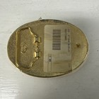 Vtg Usa Flag   Eagle Silver   Gold Metal Belt Buckle Made In Taiwan 3 5 x2 75 