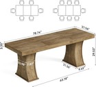 78 7 Inches Rectangular Wood Dining Table  Modern Kitchen Table For 6-8 Peoples