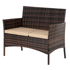 Patio Furniture Set 4 Pcs Outdoor Wicker Rattan Sofa Chair 4 Pieces W   Cushions