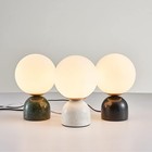 Globe Bedside Lamp Modern Cute Night Light W  Glass Shade Marble Base Small
