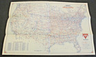 Vtg 1931 Official Road Map Utah Conoco H m  Gousha Mileage Table 12x18   18x24