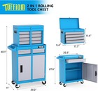 5-drawer Rolling Tool Chest  Tool Storage Cabinet With Drawers  Lockable Wheels