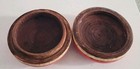 Antique C1900 Indian Lacquered Turned Wood Betel Nut Box Red Primitive