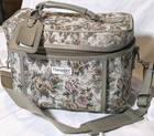 Vintage Hampshire Retro Tapestry Makeup Overnight Bag Great Condition W Lock Key
