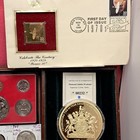 Estate Sale Coin Lot Junk Drawer Silver Half Dollars With Wood Cigar Box 