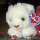 2 Vintage Pair Puffkins Kisses And Hugs Love Hearts Bear Plush Animal Toy 1998