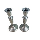 Vtg Empire Candlesticks Silver Pewter Weighted 841   8 h