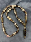 Tibetan Old Agate Dzi  4lines  Beads W agate Dzi  5eyed  Bead Pendant Necklace