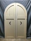 Antique Half Round Moon Shutters Arched Doors 22x68 Screen Divider Vtg 353-26b
