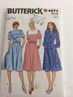 1985 Butterick 4271 Vintage Sewing Pattern Womens Dress Belt Size 10